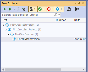 Visual Studio Test Explorer - CheckMsdbVersion